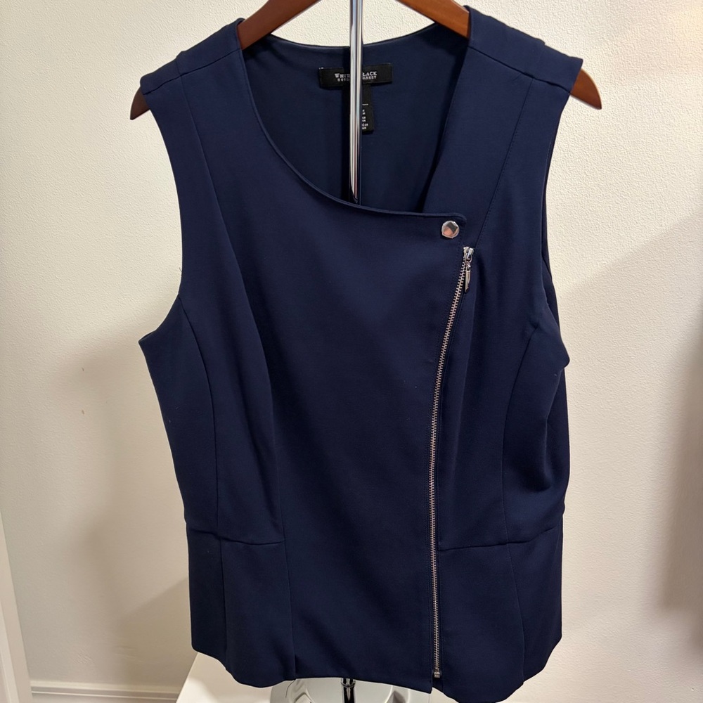 White House Black Market Sleeveless Zip Vest Tank Top